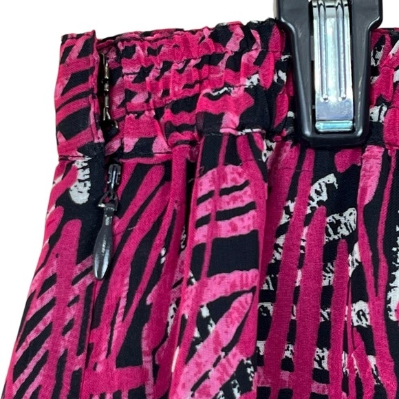 Alfred Dunnar Petite Chiffon Fuchsia & Black Midi Skirt Size 10 Petite - Picture 5 of 9